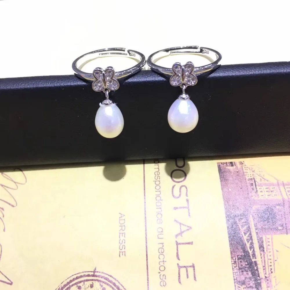 

925 Silver Adjustable Ring Blank/Base New Design Pearl Rings Settings Findings For Fashion Accessories Jewelry Making 1pcs