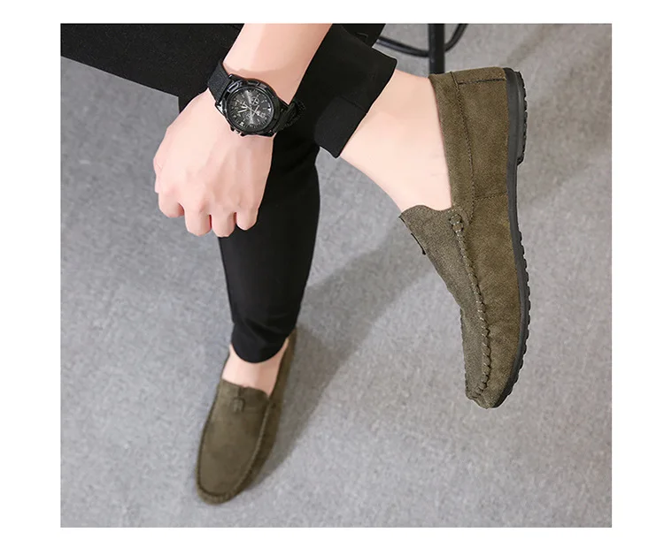 

Spring Autumm Leisure Soft Comfy Casual Loafers Shoes Men Solid Flat Slip Retro Concise Driving Shoes Black White YSS116-125 C1