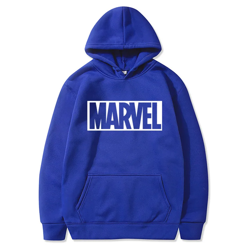 Кофты с капюшоном &quotMarvel&quot мужские Брендовые однотонные толстовки и длинным