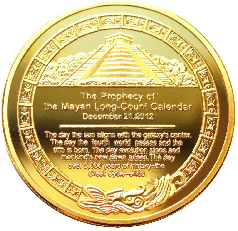 40 3 Mm 2012 Mayan Prophecy Coin With Reverse Of Sunshine Pyramid Aztec Maya Calendar 1 Oz