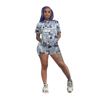 

Summer Autumn Women Two Piece Set Top and Pants Plus Size Tracksuit Sweatsuit Outfit New Print Active Street Sets