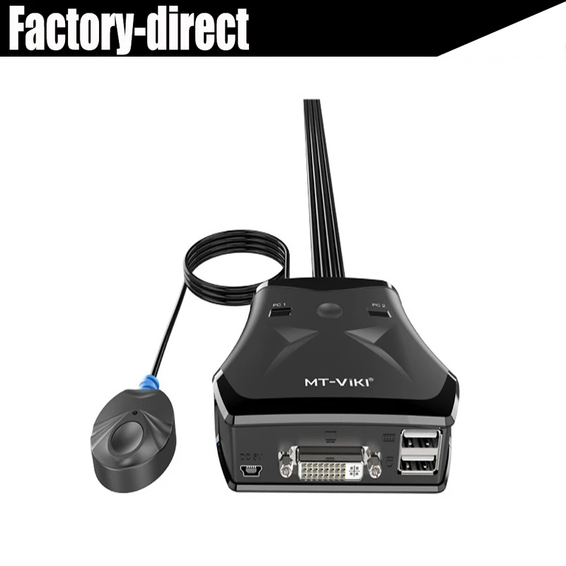 

2 port USB DVI KVM Switch with External Switch Button Switch by Desk-top Controller for