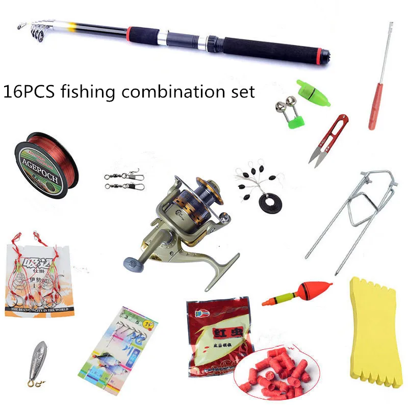 Combination of packages Fishing suit package included. Fishing rods. Fishing reel. line. bait