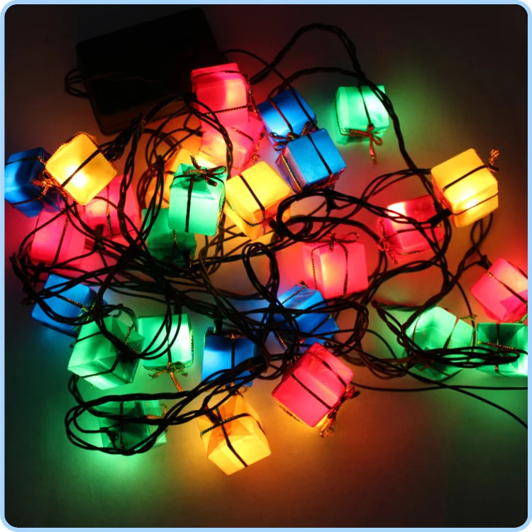 Free Shipping Hot Sale Christmas supplies Gift box LED lantern string