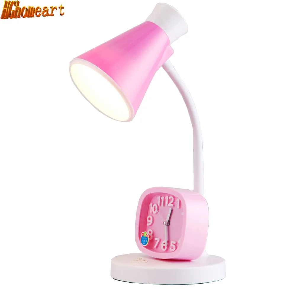 Image Top Contemporary Table Lamps 110v 220v Pink 3 Watt Energy Saving Children Students Eye Mute Alarm Clock Reading Bed Light