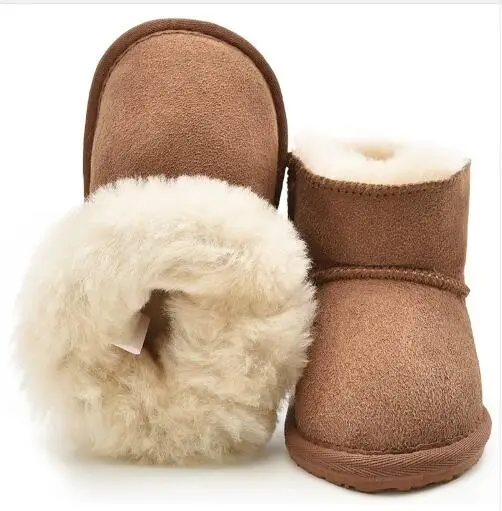 

New Australia Baby Girls Boots Winter Sheep Skin Genuine Leather And Fur Baby Botas Waterproof Leather Boys Toddler Bootie Shoes