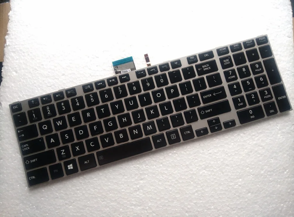

black silver US Backlit keyboard for Toshiba Satellite E55-A5114 E55T-A5320