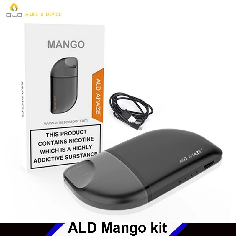 

Original ALD Mango electronic cigarette kit All-in-one vape kit 380mAh built-in Battery 2ml Tank e-cigarette Kits