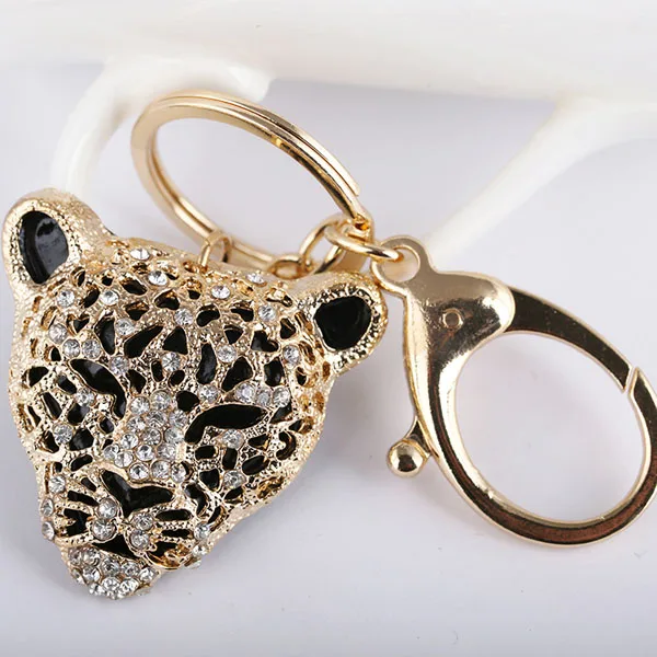 

Animal Panther Leopard Rhinestone Keyring Charm Pendant Purse Bag Key Ring Chain Keychain Gift AZL677
