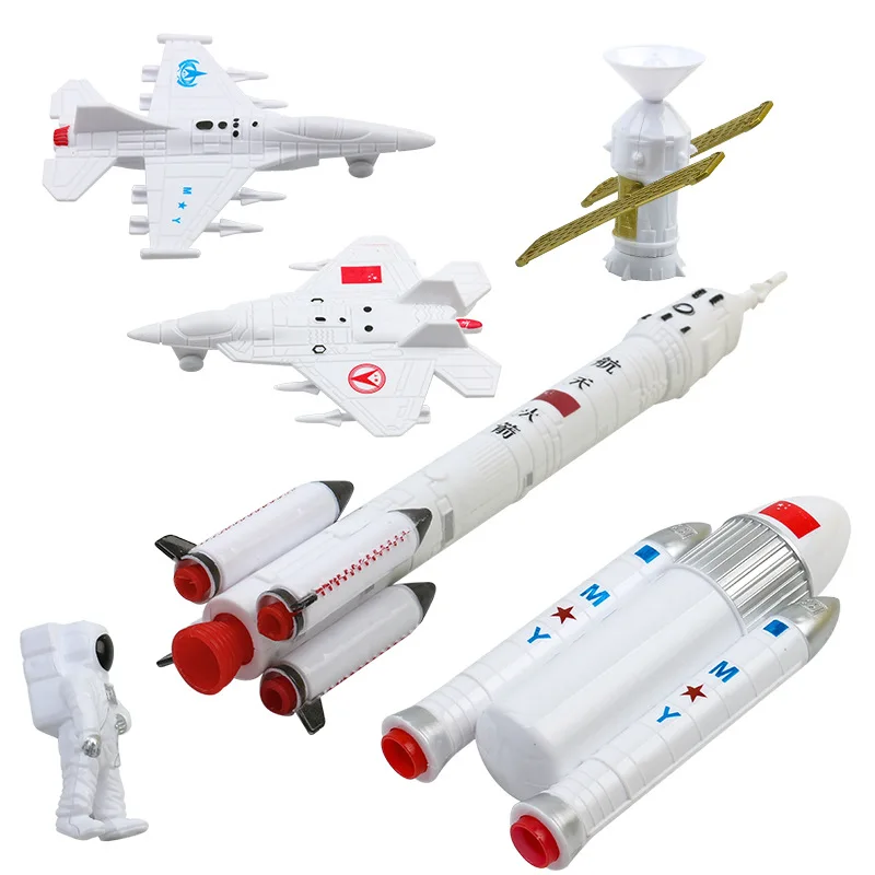 

7Set Space Exploration Rocket Manned Space Flight Simulation Spaceman Satellite Model Toys Fighter Early Education
