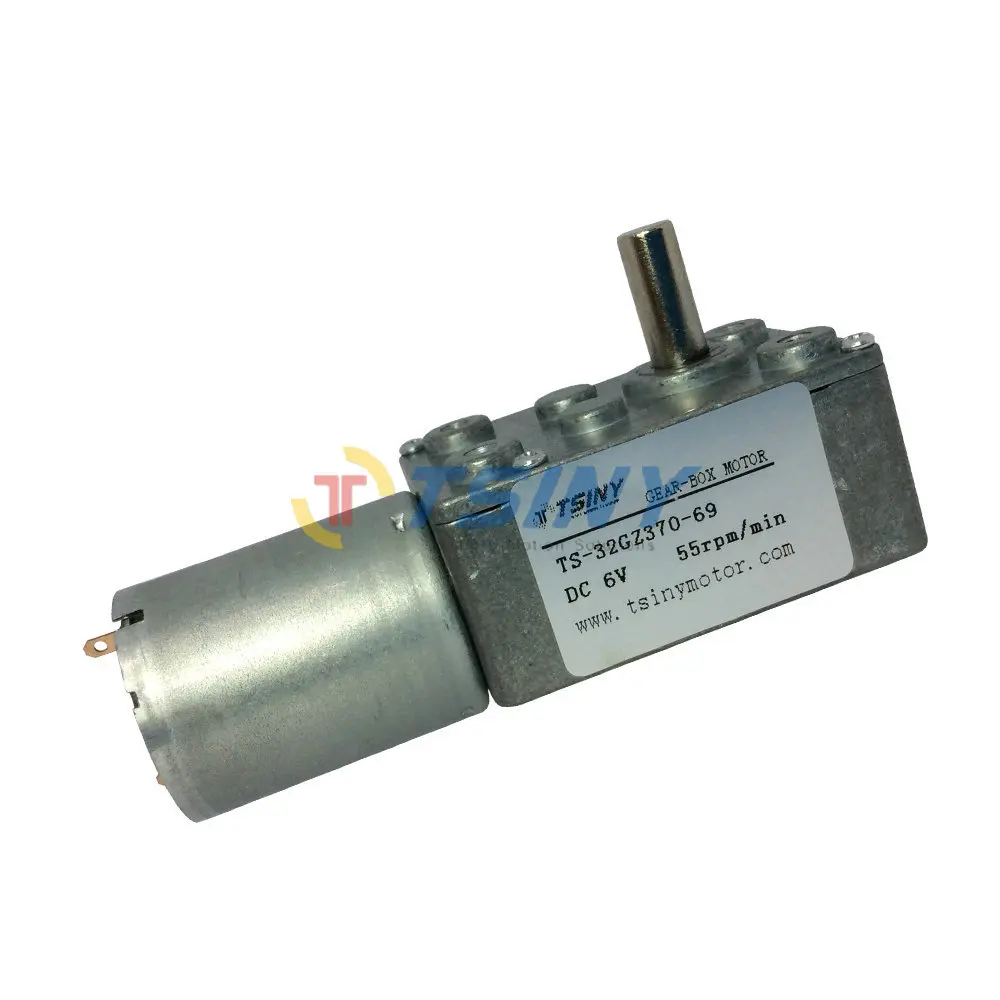 

6v 55rpm dc motor with gear reduction DC Gear Box Motor 370,Electric geared worm motor Free Shipping