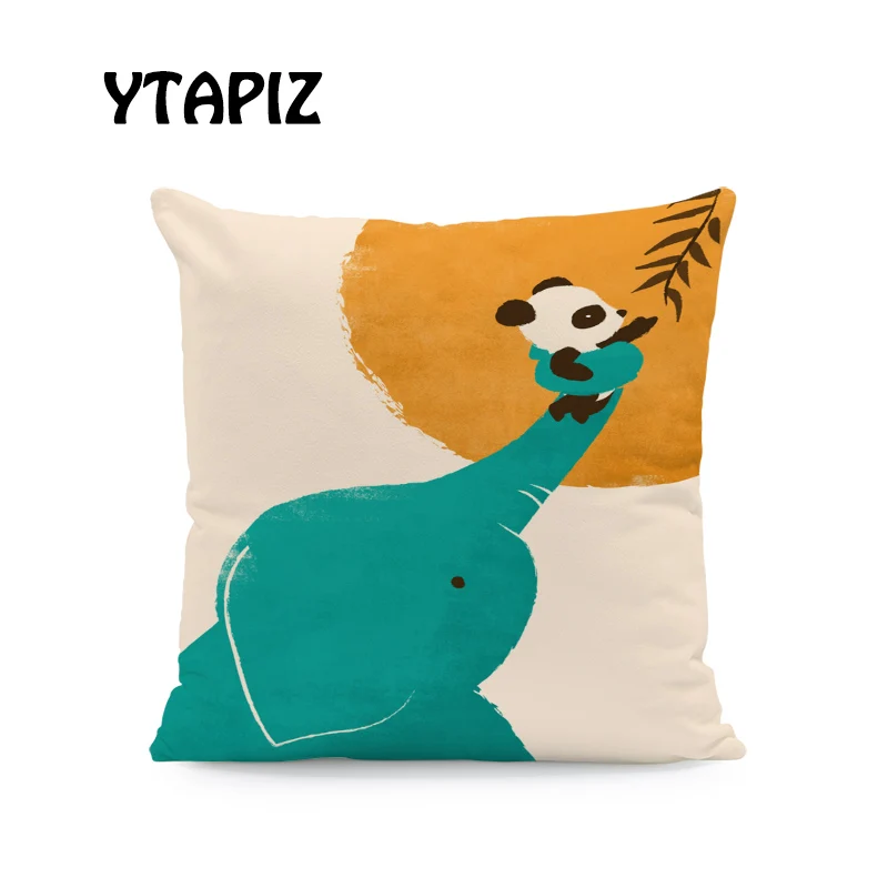 Персонализированная наволочка с животным ленивым львом слоном жирафом пандой