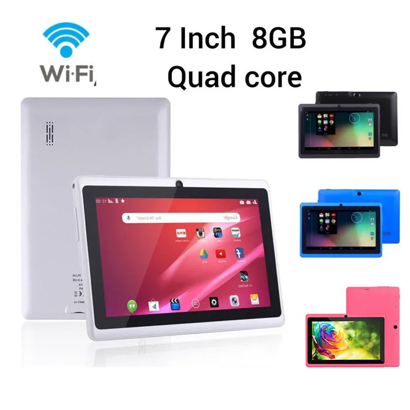 7-дюймовый Android 4,4 4 ядра Tablet PC 512 МБ + 8 ГБ двойной Камера Wi-Fi Bluetooth с обучения программного обеспечения Ивава ЕС Plug A30