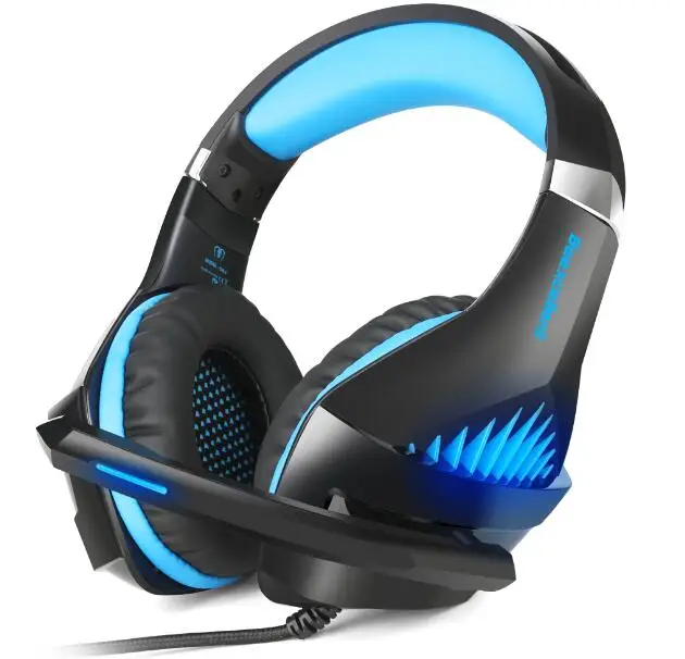 TOPROAD игровая гарнитура стерео Бас объемный шум шумоподавление Накладные наушники с микрофоном светодиодный светильник для ПК PS4 Xbox One ноутбука - Цвет: Blue headset