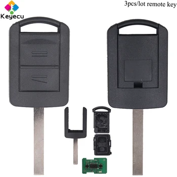 

KEYECU 3PCS Remote Control Car Key - 2 Buttons & 433.92MHz & ID40 Chip& HU100 - FOB for Vauxhall/ Opel Holden Corsa Combo Meriva