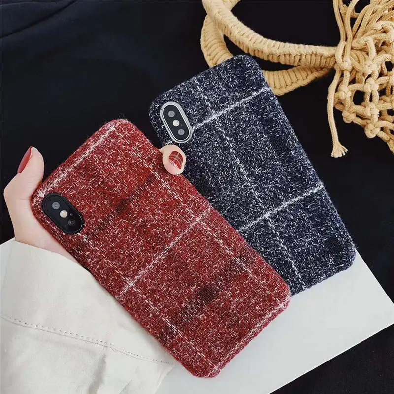

Cashmere For Iphone 6 6s 7 8P X Xs Xr Max Cashmere Plaid Drop Mobile Phone Case
