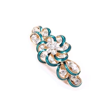 YOST-Lady вечерние зеленые цветочные дизайн заколка со стразами Французская заколка для волос