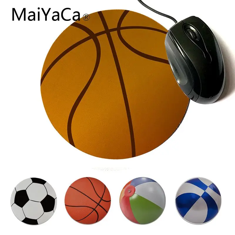 

MaiYaCa Top Quality Basketball Ball Customized MousePads Computer Laptop Anime Mouse Mat Natural Rubber Round Gaming Mouse Pad