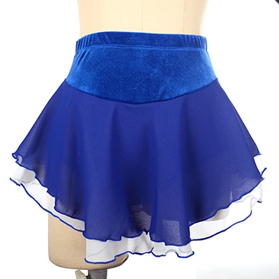 Короткая юбка для фигурного катания для девочек, детское женское платье для тренировок, индивидуальный костюм для катания на коньках, гимнастика, 6 - Цвет: sapphire blue