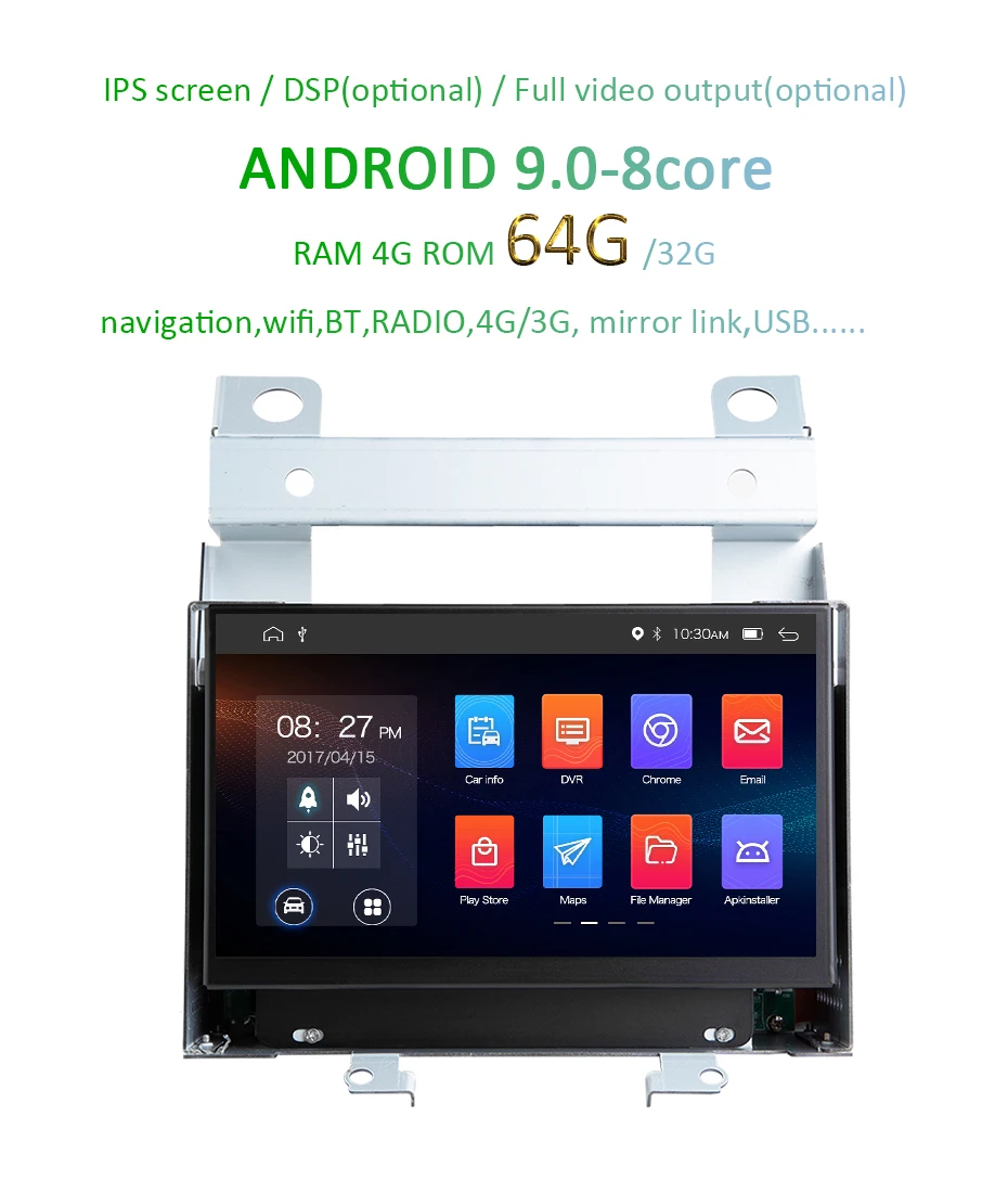 Excellent DSP IPS Android 9.0 4G RAM 64G CAR Radio GPS For Land Rover Freelander 2 2007-2012 STEREO NAVIGATION Screen Audio NO DVD PLAYER 1