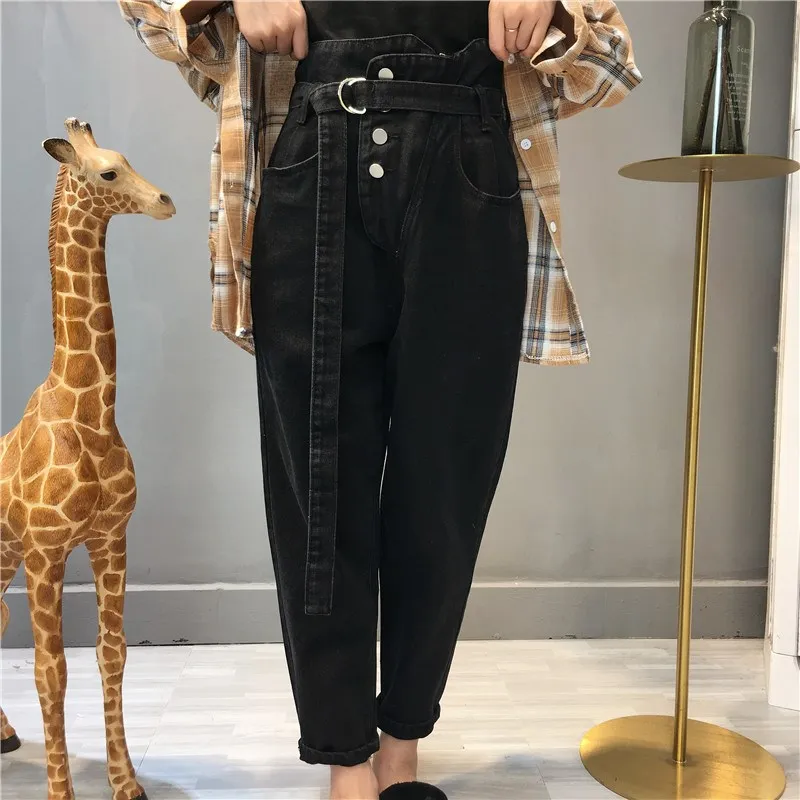 

Autumn Jeans Fashion High Waist Loose Denim Jeans Casual Women Harem Pants Trousers Boyfriend Jeans For Women