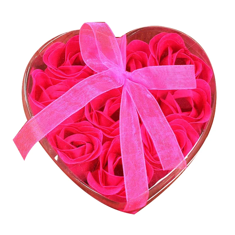 6 шт., красное ароматизированное банное мыло в виде лепестков роз в форме сердца, бумажная коробка, необычное мыло с ароматом бабочки, декор