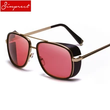 SIMPRECT – lunettes De Soleil Steampunk Vintage pour hommes, Tony Stark Iron Man, rétro carré miroir, UV400, 2021
