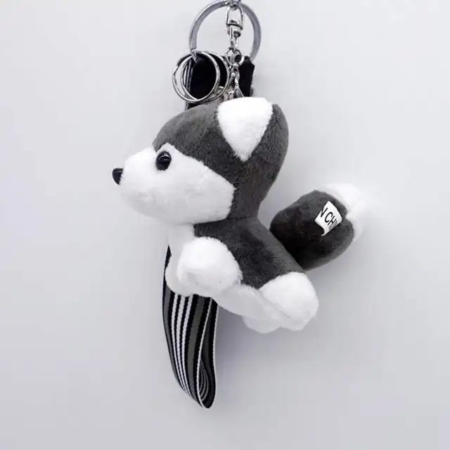15cm husky Plush Clip Keychain Mini Charm Bag Pendants husky Soft