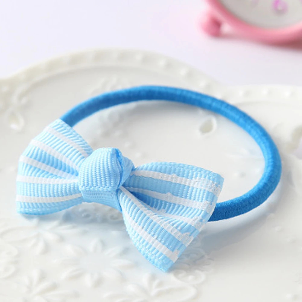 1PC Colorful Little Girl Hair Rope Ribbon Bows Elastic Hair Rubber