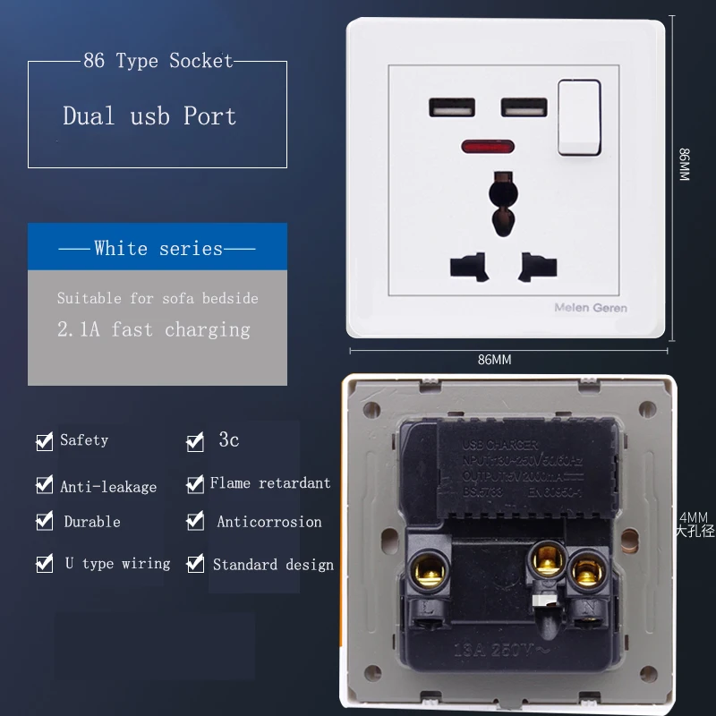 Двойной USB порт настенное зарядное устройство адаптер зарядная розетка с usb портом для мобильного телефона высокоскоростная универсальная штепсельная розетка