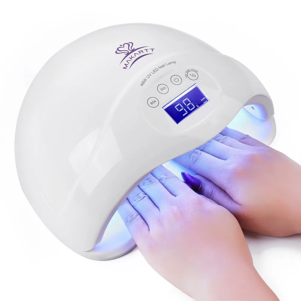 

Makartt Nail Dryer 48W LED UV Both Hands Nail Curing Lamp with 3 Timer Setting for Finger and Toe US Stock E0849