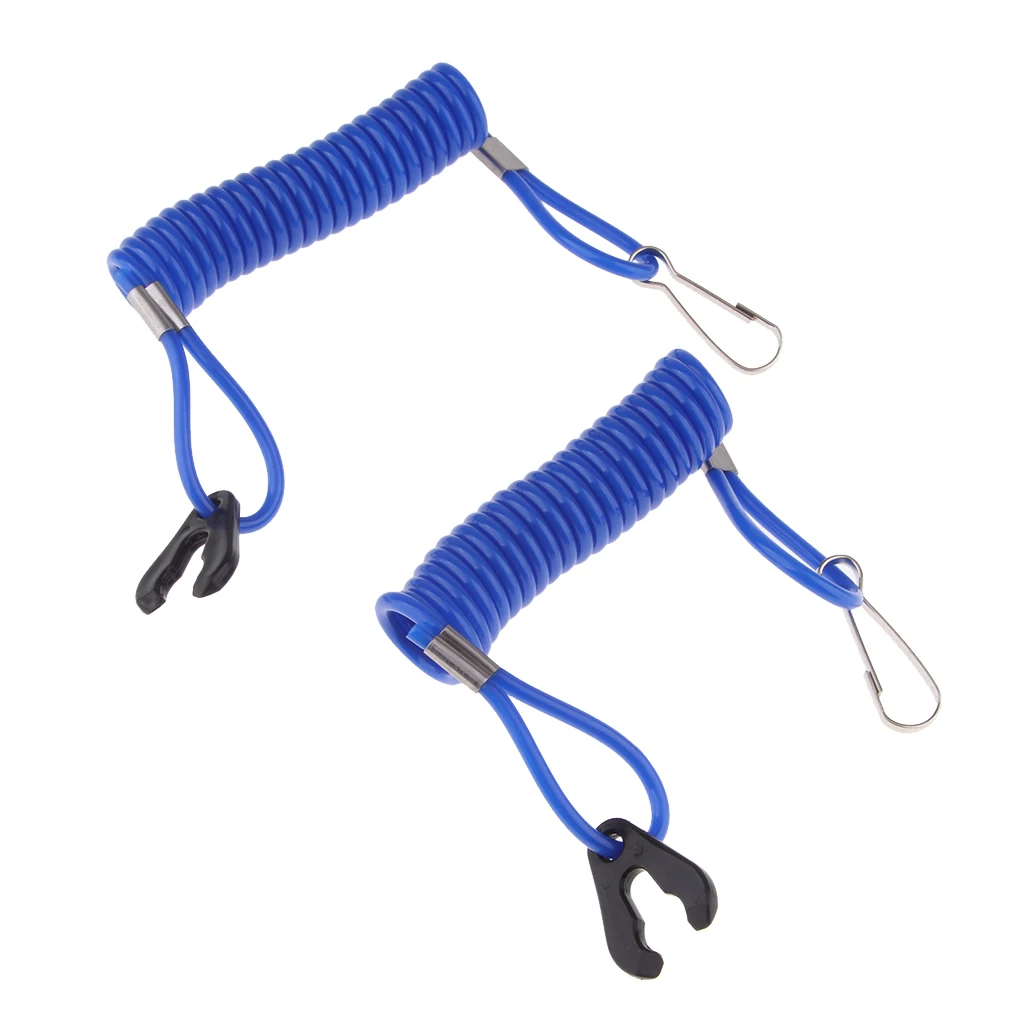 2 Pieces Outboard Engine Motor Kill Stop Switch Tether Cord Lanyard for Yamaha Outboard Engine Motor 9cm Blue 