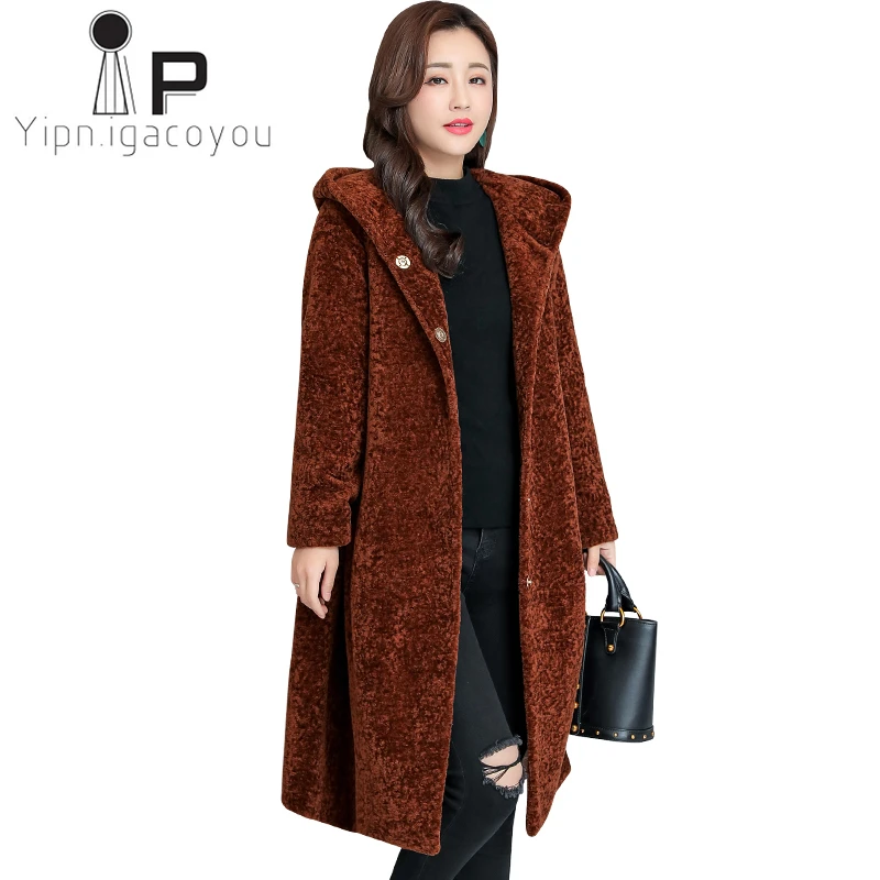 Goedkoop Winter Lange Faux Bontjas Vrouwen Hooded Nep Bont Jas Vrouwen Overjas Plus size Hoge Kwaliteit Pluizige Dikke Warme Dames zwarte Jas