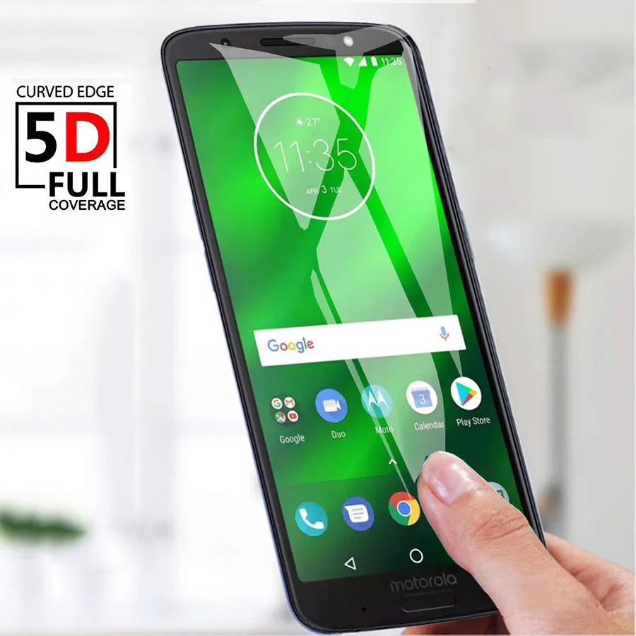 

5D Full Glue Cover Film Premium Tempered Glass For Motorola Moto G7 G6 G5s E5 Plus Play 9H Screen Protector For Moto One Z2 Play