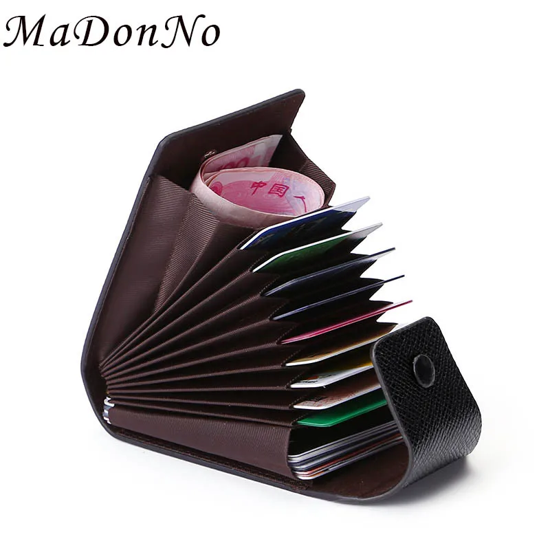 

Business Men's Bank Credit Card Holder Concertine Fold Design High Quality PU Leather Male ID Cards Case Coin Wallet Purse Bag