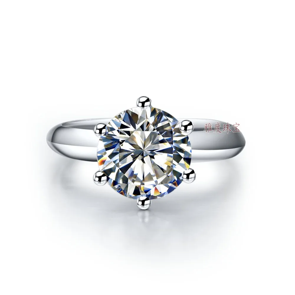 

Real 14 Karat White Gold Ring for Fiancee 5Ct Solitaire Round Cut Female Ring for Girl looks identical to the picture