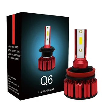 

2 X H8/H9/H11 Q6 LED Car SUV Headlight Bulb 25W 3000LM 9V-36V IP68 Waterproof 6000K Cold White 200M Light Range 360 Degrees Beam