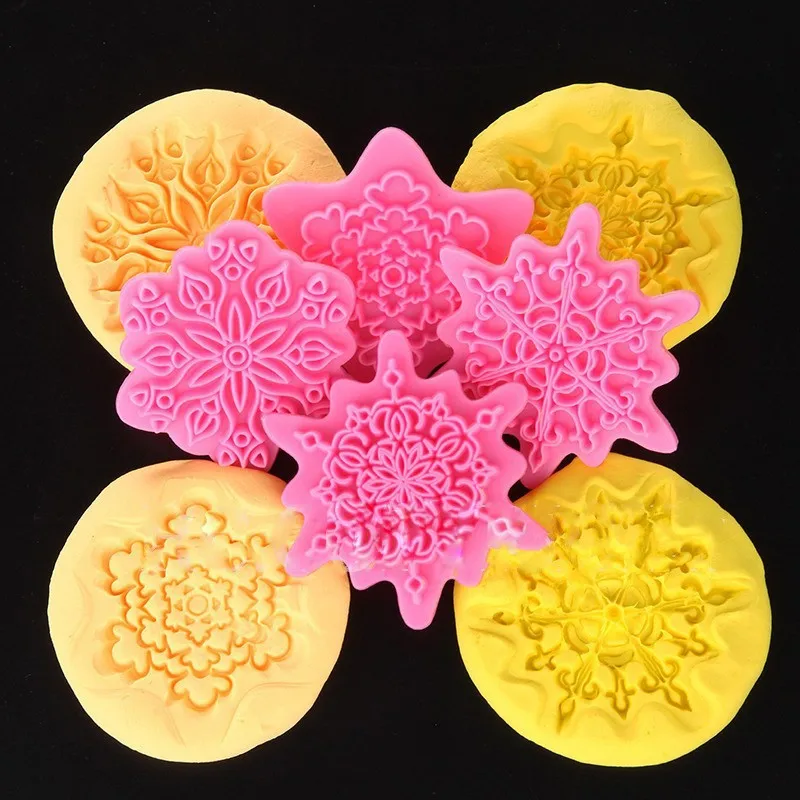 Snowflake Embosser Mold Set Christmas Lace Press Biscuit Fondant Cookie