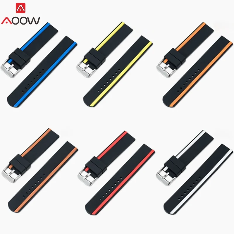 

Silicone Watch Strap for Samsung Huawei Watch 20mm 22mm 24mm Sport Replacement Rubber Generic Watch Strap Bracelet Belts