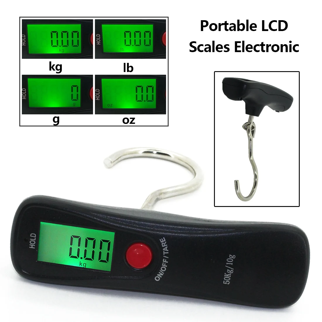 Accurate weight measurement Electronic scale 50kg portable LCD display hanging kitchen weights