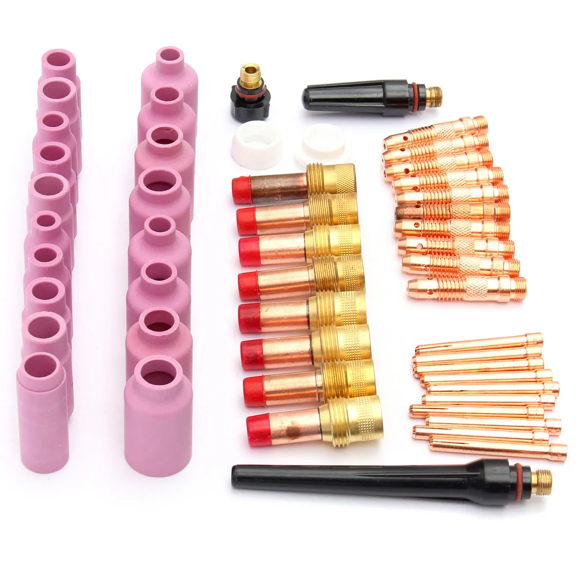 

51pcs/set TIG Welding Torch Accessories Consumables FIT WP 17 18 26 Series Gas Lens Nozzles Welding Accessories High Quality