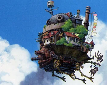 

3D Paper Model Howl's Moving Castle Fly Version Hayao Miyazaki Series 40CM Height Adult Cartoon Puzzles Toy