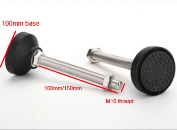 

M16 thread Nylon Base Diameter 100mm Nylon Adjustable foot cup Pipe support leg Leveling Foot Articulated Feet