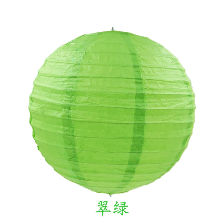 Китайский фестивальный вечерние украшения "-16"(10-40 см) красочные круглые бумажные фонари вечерние принадлежности DIY подвесное ремесло для домашнего декора - Цвет: Emerald green