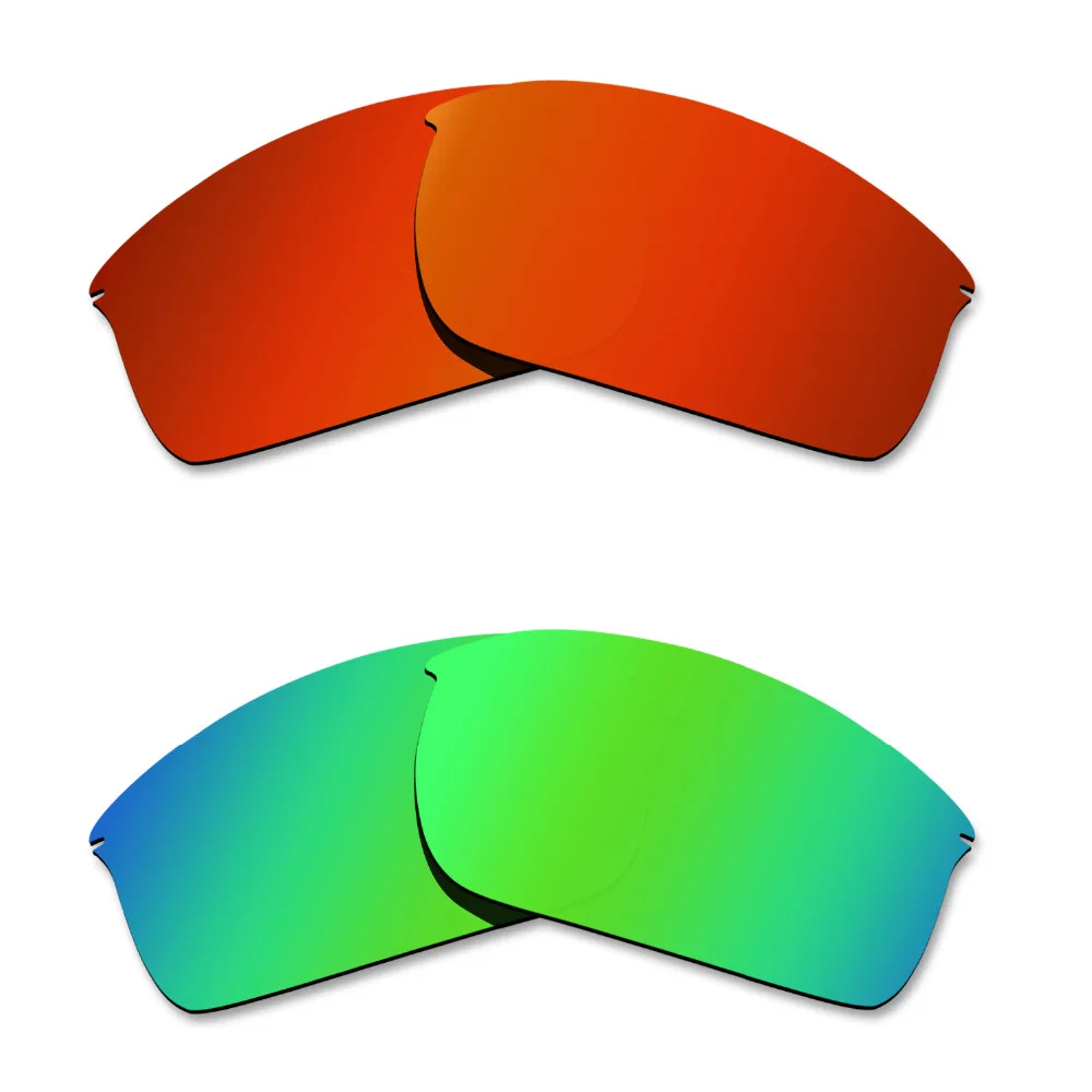 

Glintbay 2 Pairs Polarized Sunglasses Replacement Lenses for Oakley Wiretap Fire Red and Emerald Green