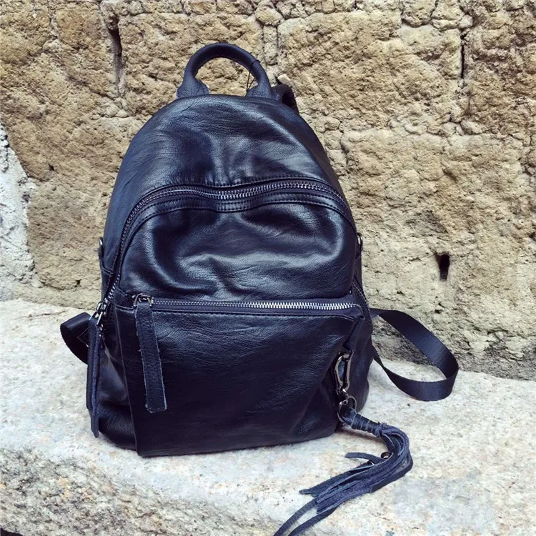 

2016 new leather shoulder bag leather fringed bag Korean sheepskin with South Korea big casual Backpack