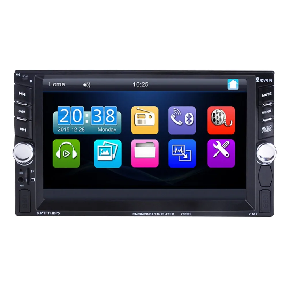 Автомагнитола 7652D 2 din сенсорный экран 6 дюйма bluetooth камера заднего
