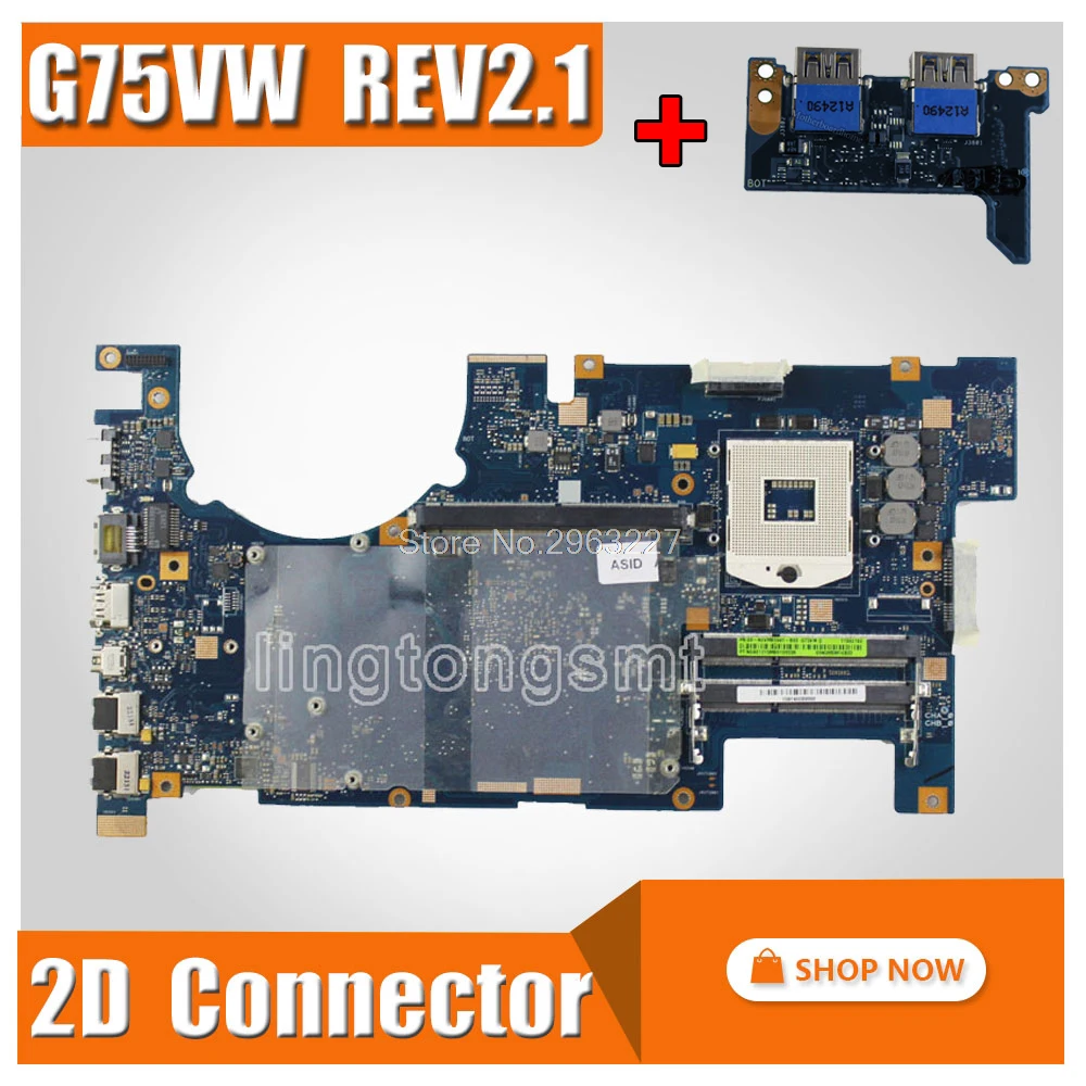 Best Price send board+G75VW Motherboard REV: 2.1 2D Connector For ASUS G75V G75VW Laptop motherboard G75VW Mainboard G75VW Motherboard Best Price send board+G75VW Motherboard REV: 2.1 2D Connector For ASUS G75V G75VW Laptop motherboard G75VW Mainboard G75VW Motherboard