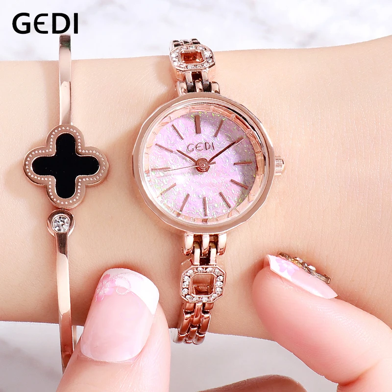 

GEDI Brand Fashion Watch Women Luxury Alloy Bracelet Analog Women's Wristwatch Woman Ladies Watch Clock 2019