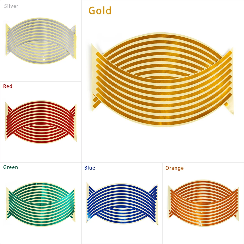 16 полосок/набор светоотражающая лента для автомобиля обода мотоцикла полоса колесная Наклейка s Автомобильная ободная лента наклейка DIY украшения мотоцикла